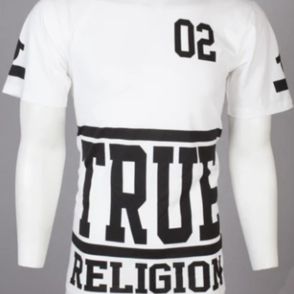 TRUE RELIGION Mens Short Sleeve STARTER Crewneck T-Shirt (White)